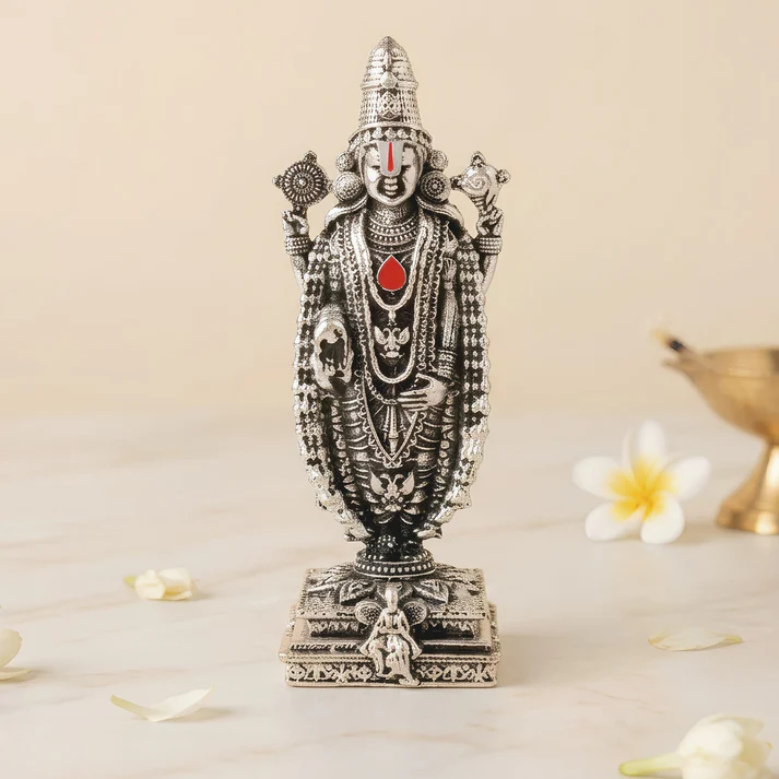 Silver Plated Lord Venkateswara Idol